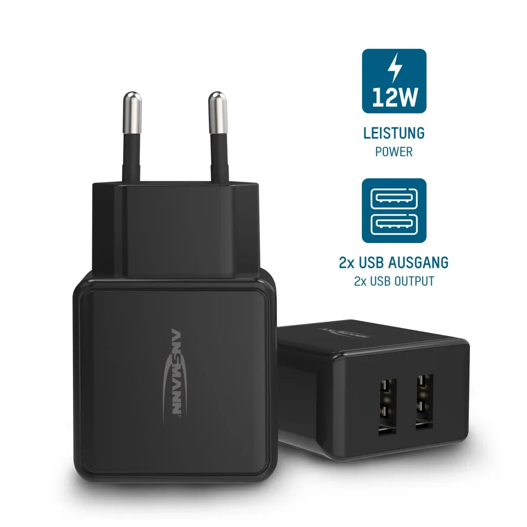 USB Ladeadapter mit 2 USB 2.0 Buchse Typ A, 2400 mA