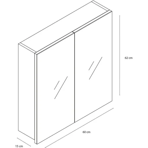 Concept Spiegelschrank 60cm Weiss fsc