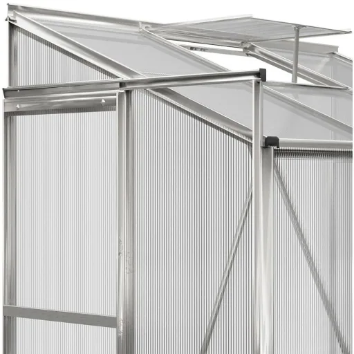 Aluminium-Seitengewächshaus 192x127x202cm mit Fenster