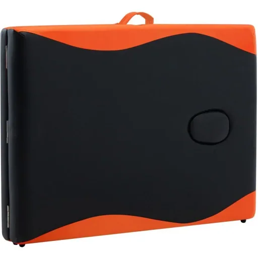 Klappbare Massageliege 2 Zonen Aluminium schwarz und orange