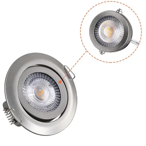LED-Downlight Krog 6-teiliges Set Nickel
