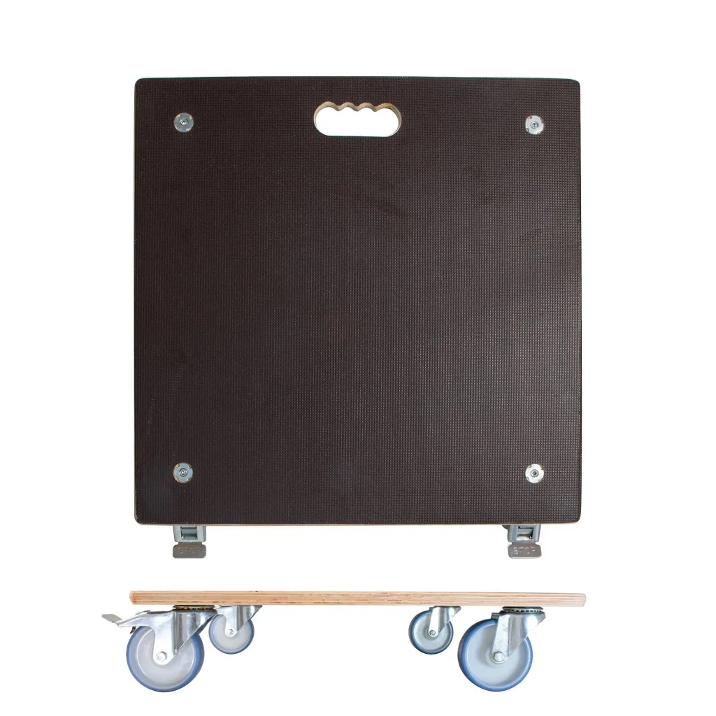 Multi Roller MR 1358, 58 x 58 x 14,5 cm, softe Rollen Ø 100, Rollenlager, 2 Bremsen, Maxigrip FSC®, Tragkraft 300 kg