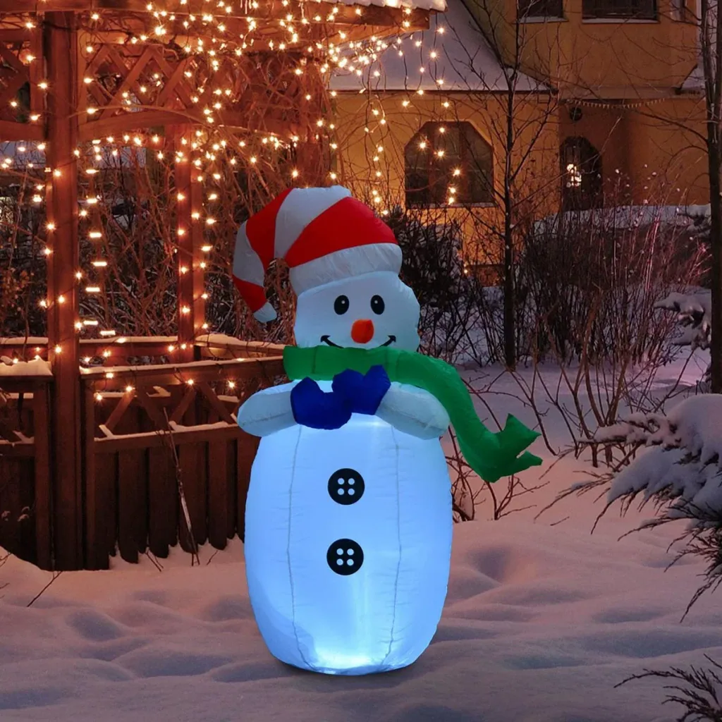 LED Schneemann aufblasbar warmweiß