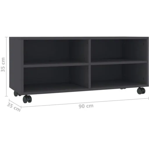 TV-Schrank mit Rollen 90x35x35 cm Spanplatte grau