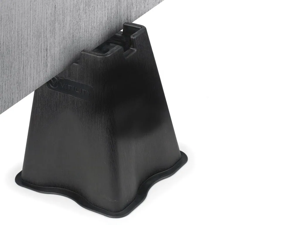 Möbel-Erhöher 4er-Pack, Beterhöher, Tischerhöher, verstellbare Erhöher für Bett, Stuhl, Sofa, Schreibtisch, rutschfest, max. Belastung 150 kg, Höhe 22 cm, PVC, schwarz