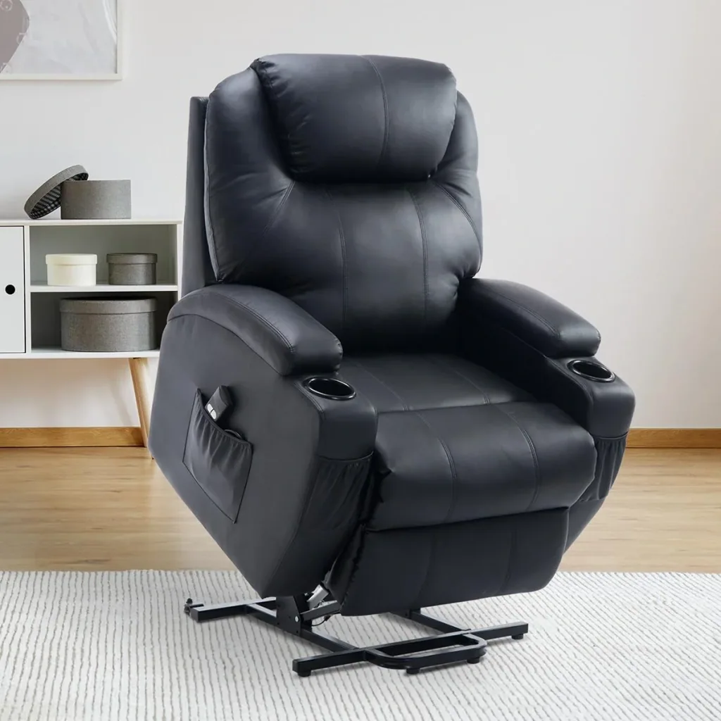 Aufstehsessel Fernsehsessel mit Aufbewahrungstasche Massagesessel mit Aufstehhilfe Relaxsessel verstellbarer Winkel Fern