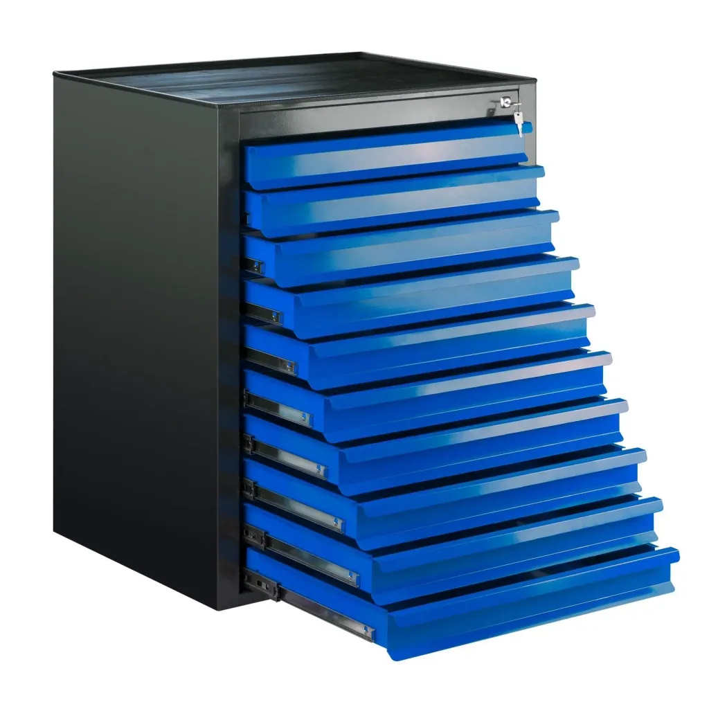 Schubladenschrank / Werkzeugschrank mammut, 10 Schubladen, RAL 7035 / 5012