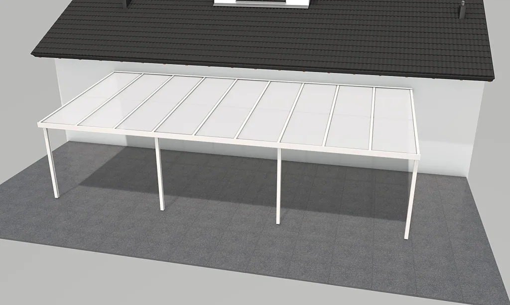 Terrassendach Premium, weiß, 9135 x 4060 mm - Klima blue