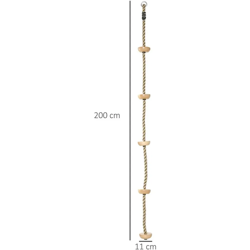 Kletterseil mit Holzsprossen, für 3-14 Jahre
