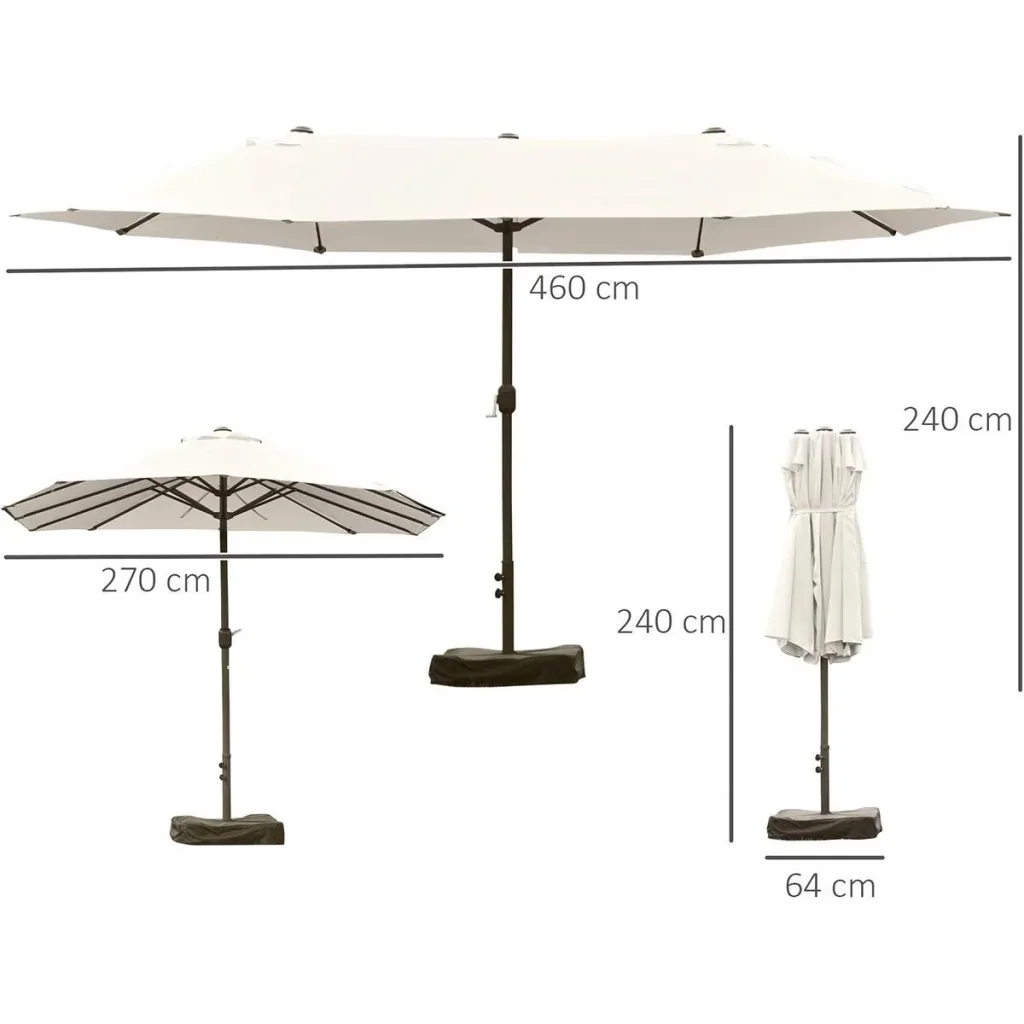 XXL Durchmesser groß 6 Meter Stand Set Balkon Kurbel Regenschirm Schutz wasserdicht Kurbel Metall