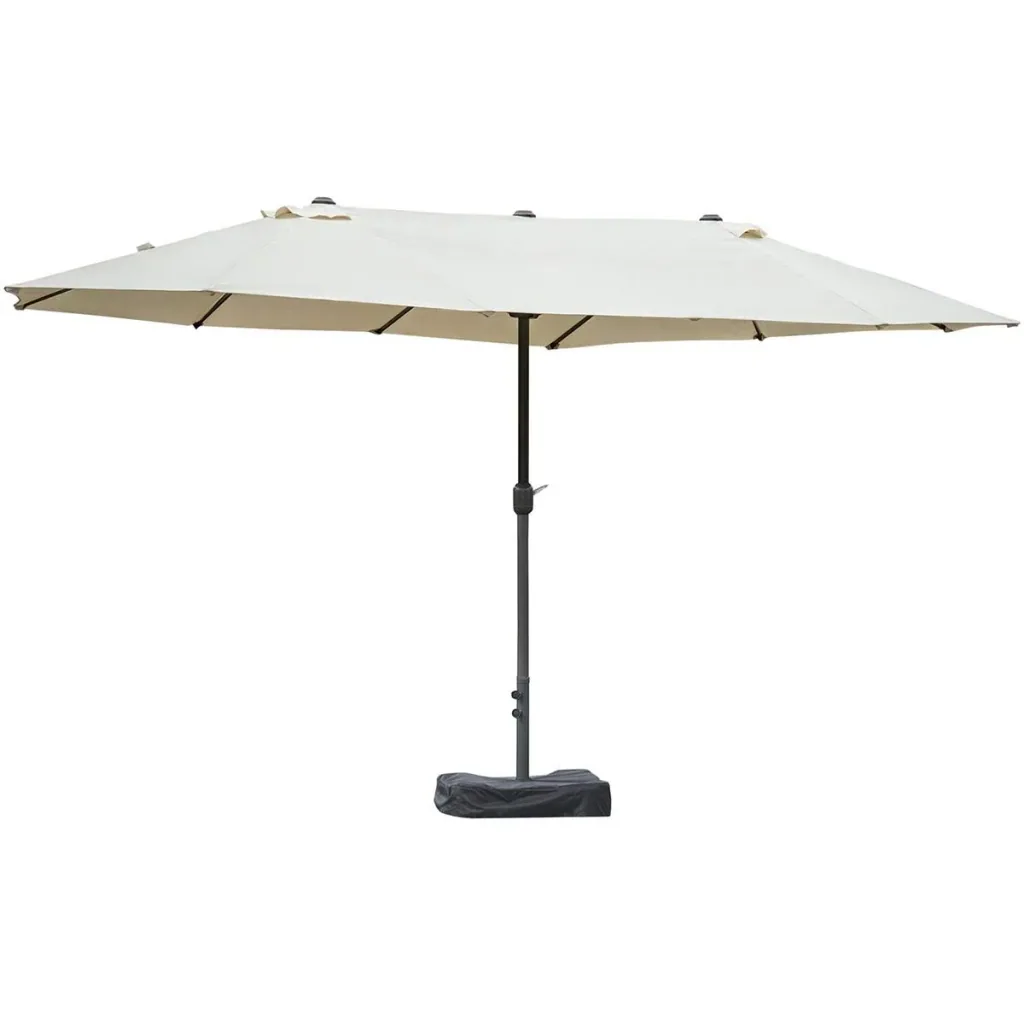 XXL Durchmesser groß 6 Meter Stand Set Balkon Kurbel Regenschirm Schutz wasserdicht Kurbel Metall