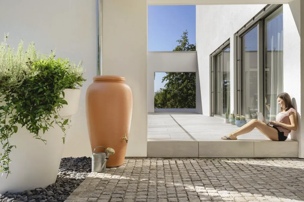 Regenwasser Amphore / Regentonne 240 L, terrakotta