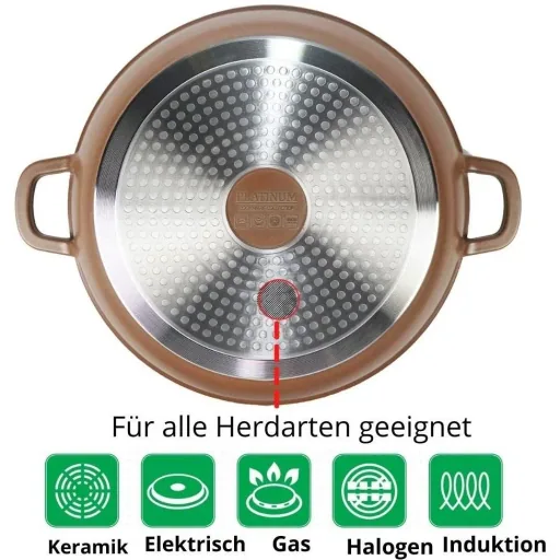Kochtopf/Kasserolle - mit Deckel - 24 cm - Kupfer