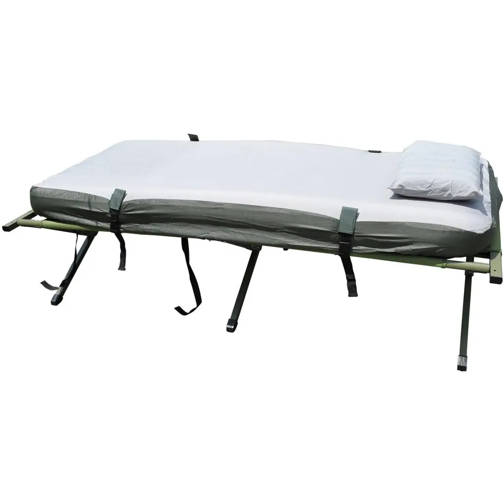 Campingbett Set mit ZeLT SChlafsack Matratze 4 in 1 faltbar Dunkelgrün
