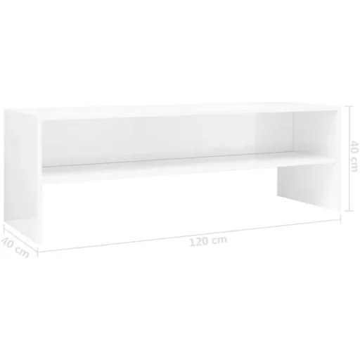 TV-Schrank 120x40x40 cm Hochglanz weiß Spanplatte