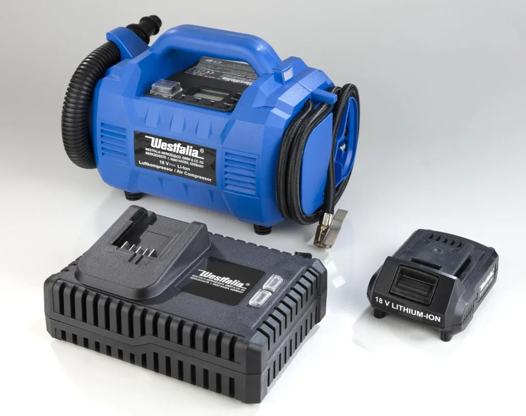 Luftkompressor 18V Li-Ion ALK18 inklusive Batterie 18 V Li-Ion 2.0 Ah A2AH18 und Schnellladegerät