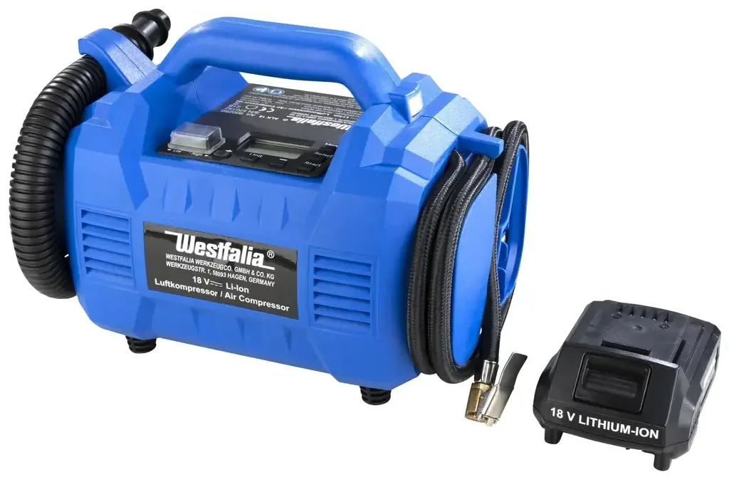 Luftkompressor 18V Li-Ion ALK18 inklusive Batterie 18 V Li-Ion 2.0 Ah A2AH18 und Schnellladegerät