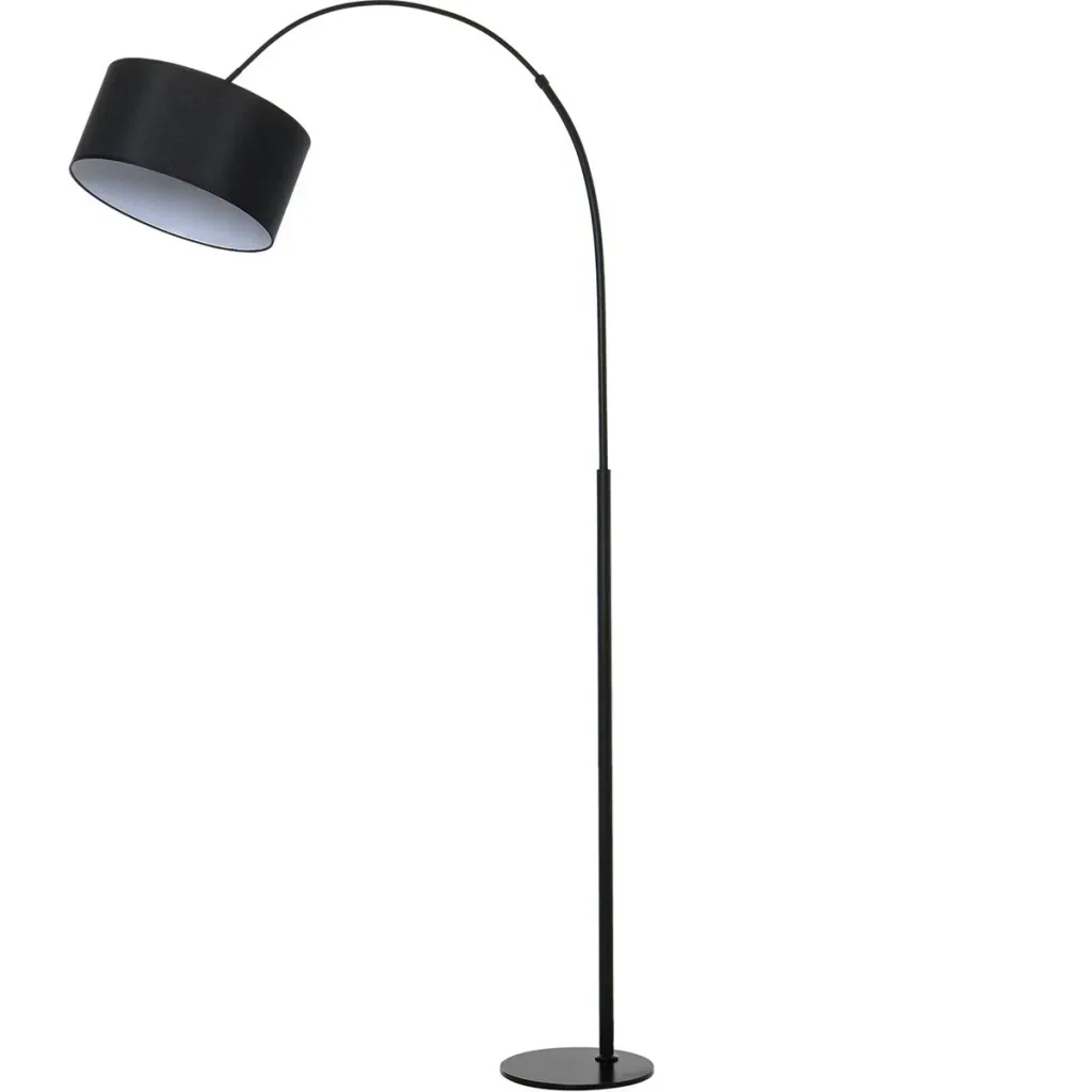 Stehleuchte mit 180° verstellbaren Lampenschirm schwarz
