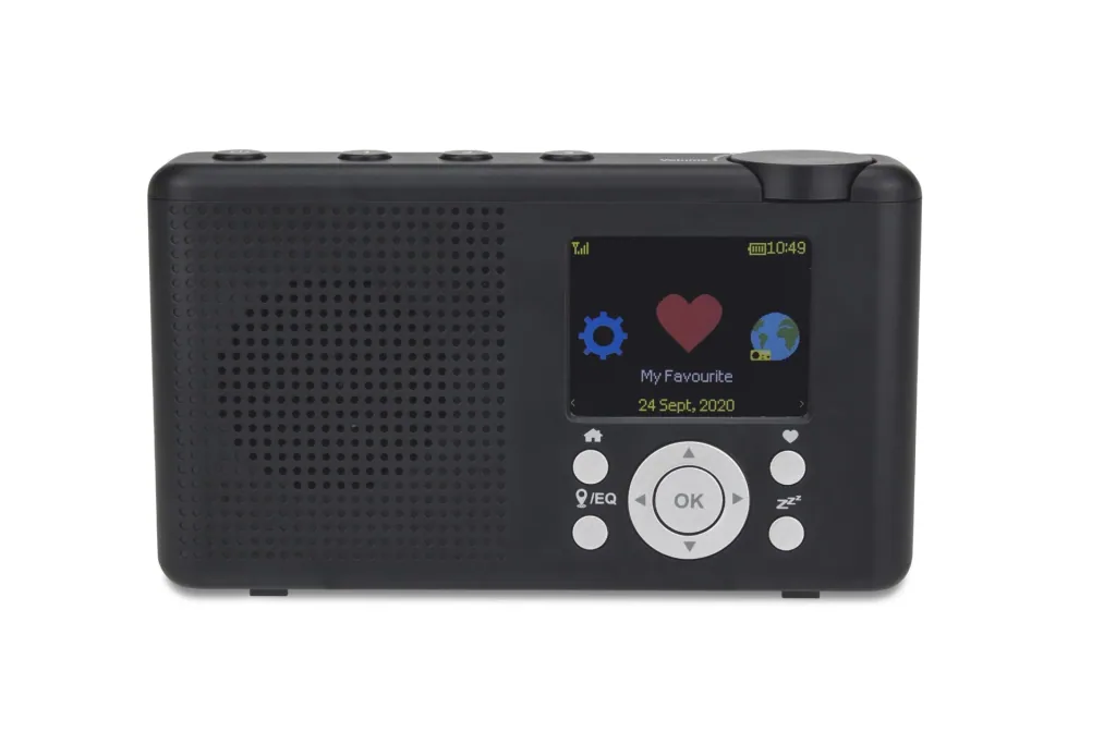 Tragbares Internet-Radio mit wieder aufladbaren Akku und Kopfhörer Buchse, Anthrazit