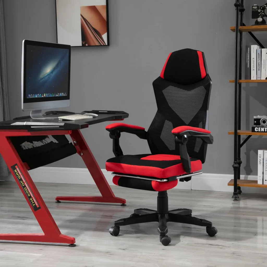 Gamingstuhl mit Fußstütze