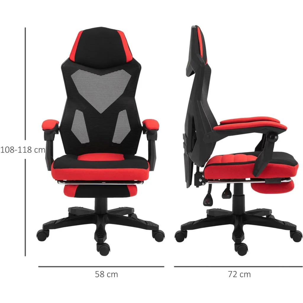 Gamingstuhl mit Fußstütze