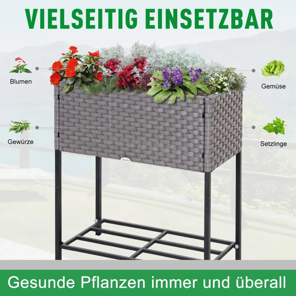 Hochbeet mit Ablage