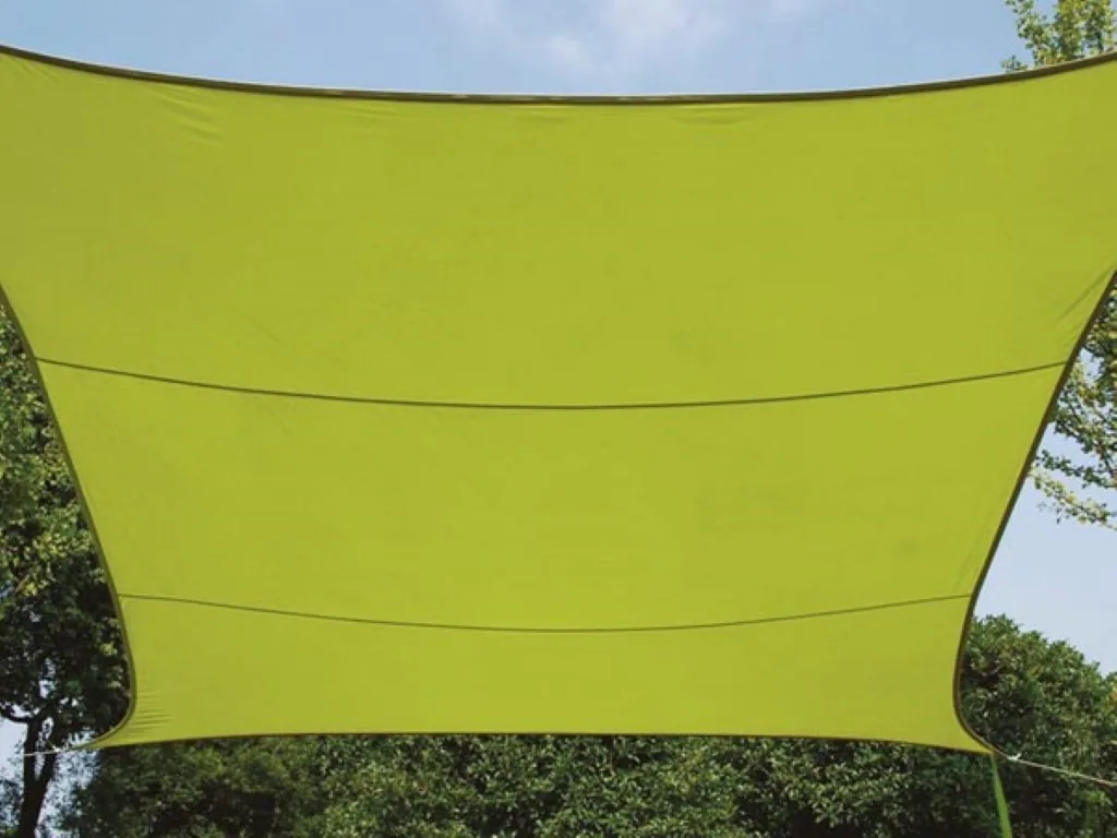 Rechteckiges 2 x 3 m Sonnensegel für Garten und Terrasse, wasserabweisendes atmungsaktives Polyester 160 g/m², 90 % UV-Schutz, Edelstahlringe, limettengrün