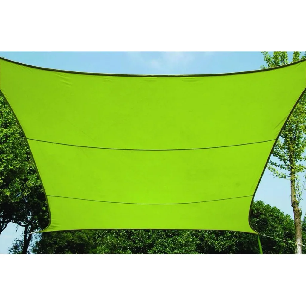 Rechteckiges 2 x 3 m Sonnensegel für Garten und Terrasse, wasserabweisendes atmungsaktives Polyester 160 g/m², 90 % UV-Schutz, Edelstahlringe, limettengrün