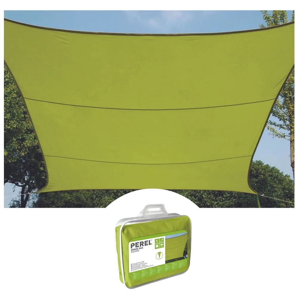 Rechteckiges 2 x 3 m Sonnensegel für Garten und Terrasse, wasserabweisendes atmungsaktives Polyester 160 g/m², 90 % UV-Schutz, Edelstahlringe, limettengrün