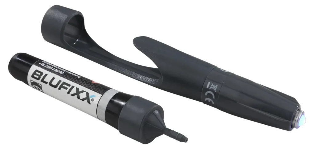 Felgen-Reparaturstift 5 g - inklusive blauem LED-Licht - silber