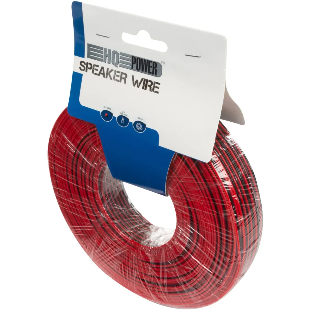 Lautsprecherkabel 2x0.50mm², 100 Meter, rot schwarz, Spule, reines OFC-Kupfer, flexibler Audio-Draht für Lautsprecherverbindung, Studio-Sound-Verkabelung, sauberes Signal für Heiminstallation