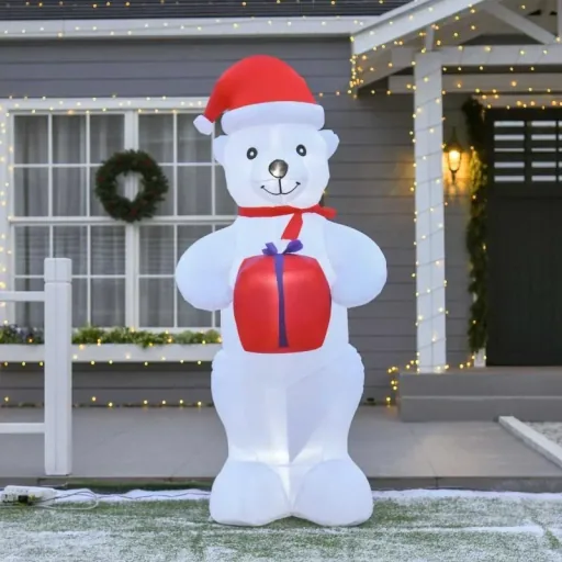Aufblasbarer Weihnachts-Eisbär 1,8 m Decorationen