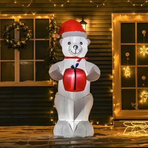 Aufblasbarer Weihnachts-Eisbär 1,8 m Decorationen