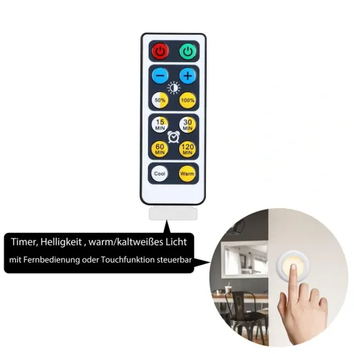 LED-Lampe 6er-Set Skab White mit Fernbedienung