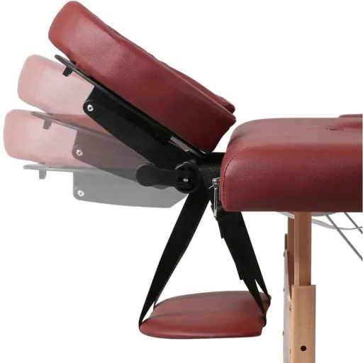 Klappbare Massageliege 2 Zonen mit Holzrahmen (rot)