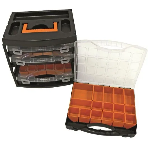 2x Aufbewahrungsbox mit 4 Sortimentsboxen - 31,3x27x29,7 cm