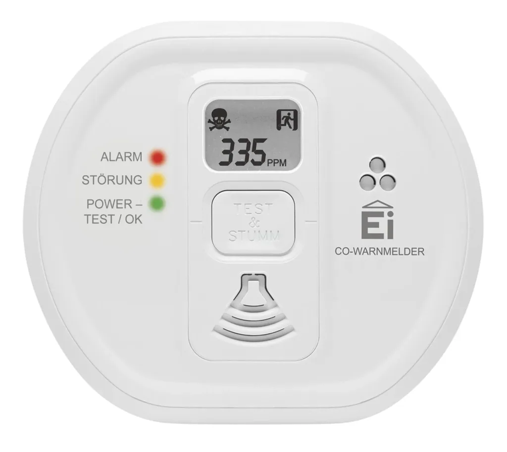 Kohlenmonoxid (CO) Warnmelder Ei208D mit LCD-Display