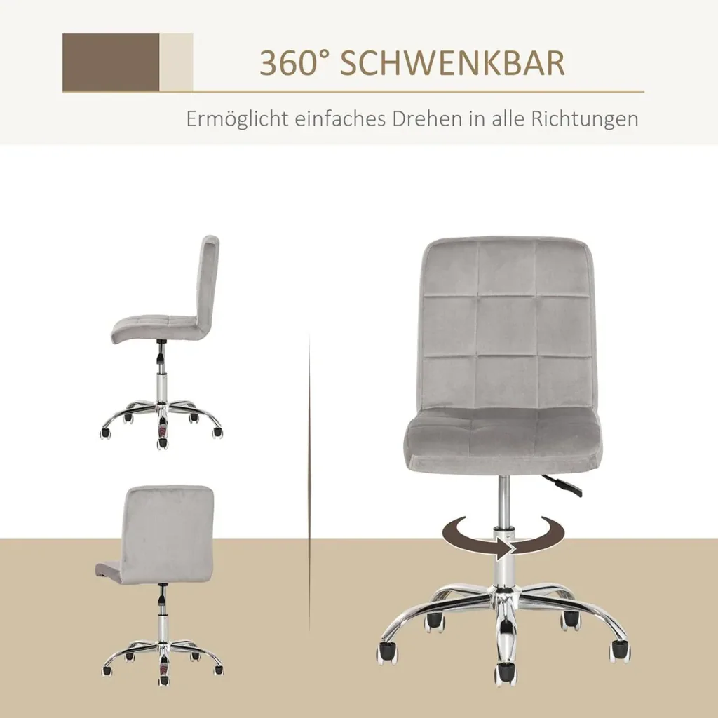 Bürostuhl höhenverstellbar Hellgrau