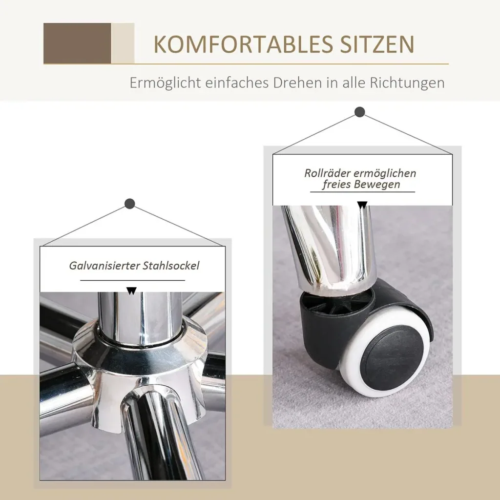 Bürostuhl höhenverstellbar Hellgrau
