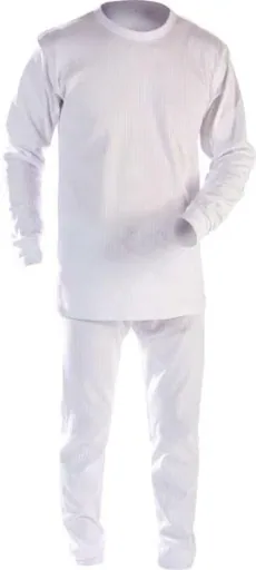 Thermohose lang, Farbe weiß, aus atmungsaktiver Baumwolle, Gr.5