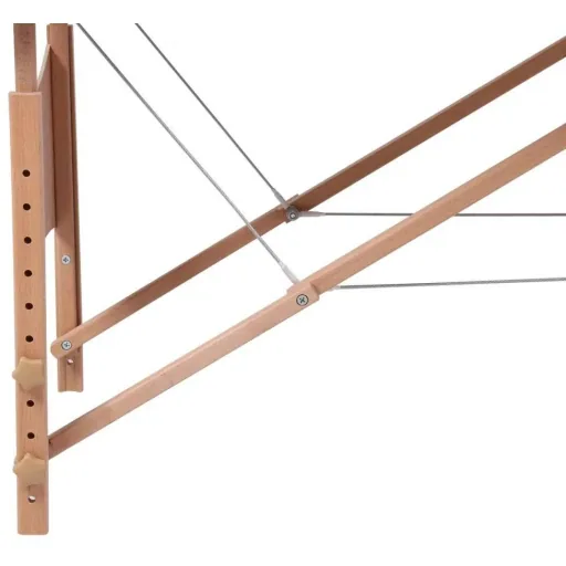 Klappbare Massageliege 3 Zonen mit Holzrahmen (rot)