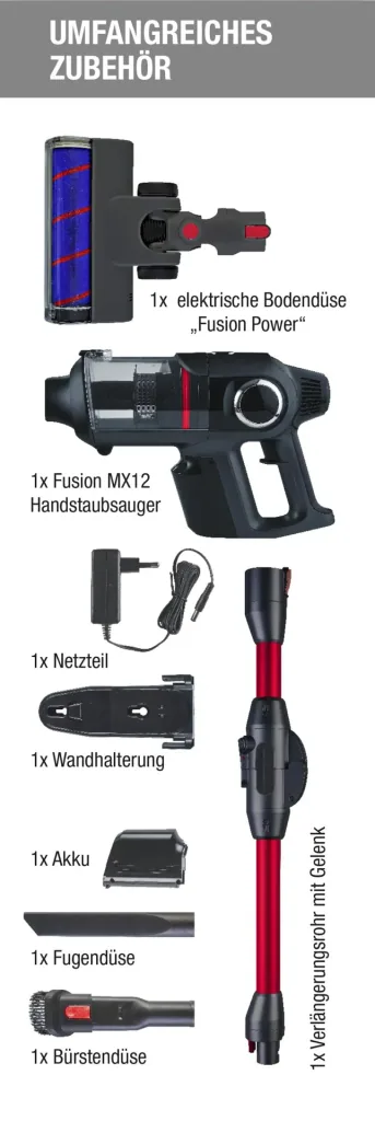 Zyklon Hand- und Boden-Staubsauger "MX 12" Redline mit 2 HEPA-Filtern - Exklusiv bei Westfalia