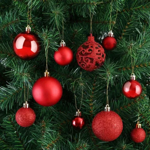 Weihnachtskugeln - Christbaumschmuck - Rot 100 Stück.