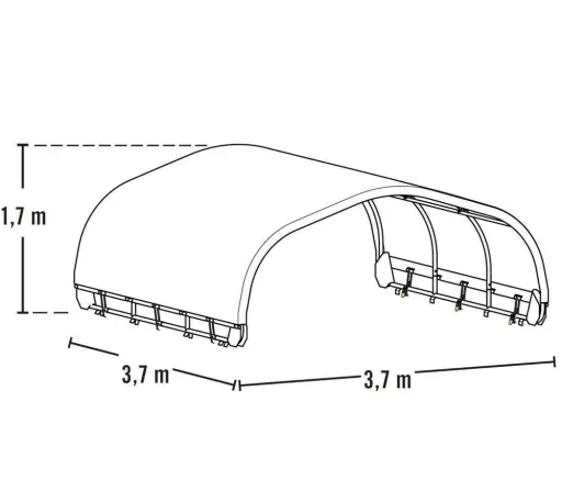 ShelterLogic Weidezelt-Überdachung 13,7 m², grün, 370×370 cm – Ersatzdach/Cover ohne Gestell, wetterfest