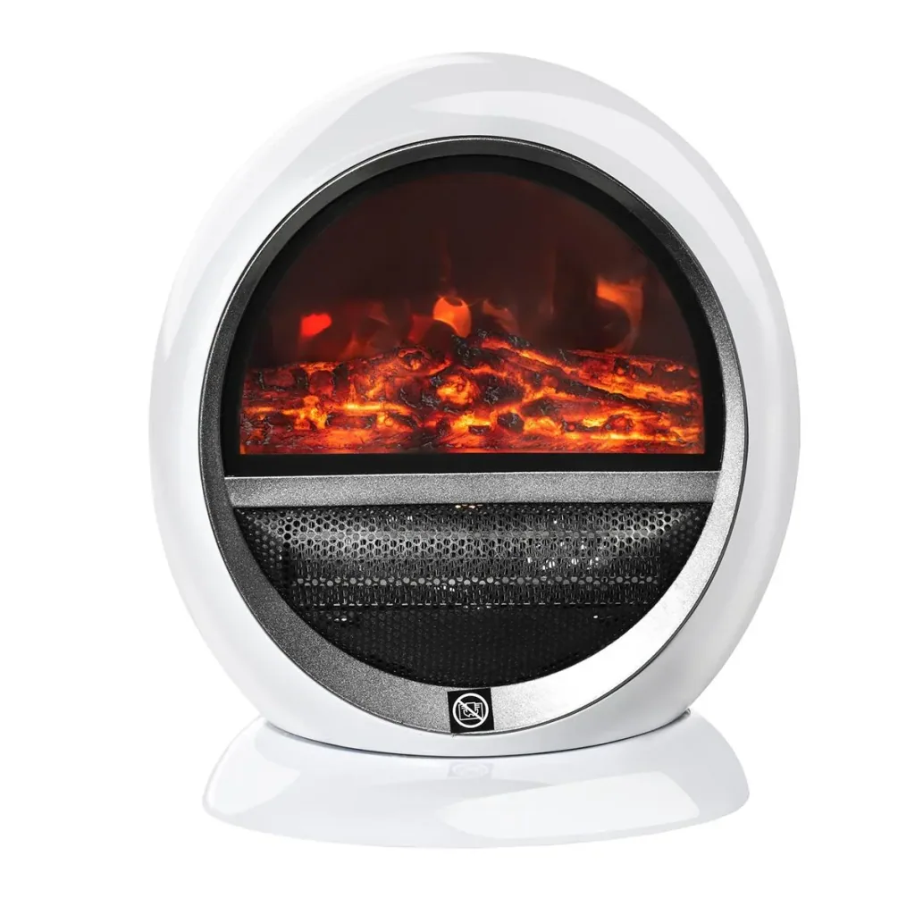 LED Elektrokamin Standkamin Kaminofen mit Flammeneffekt 1500W ABS-Kunststoff Weiß 30,5 x 18 x 35 cm