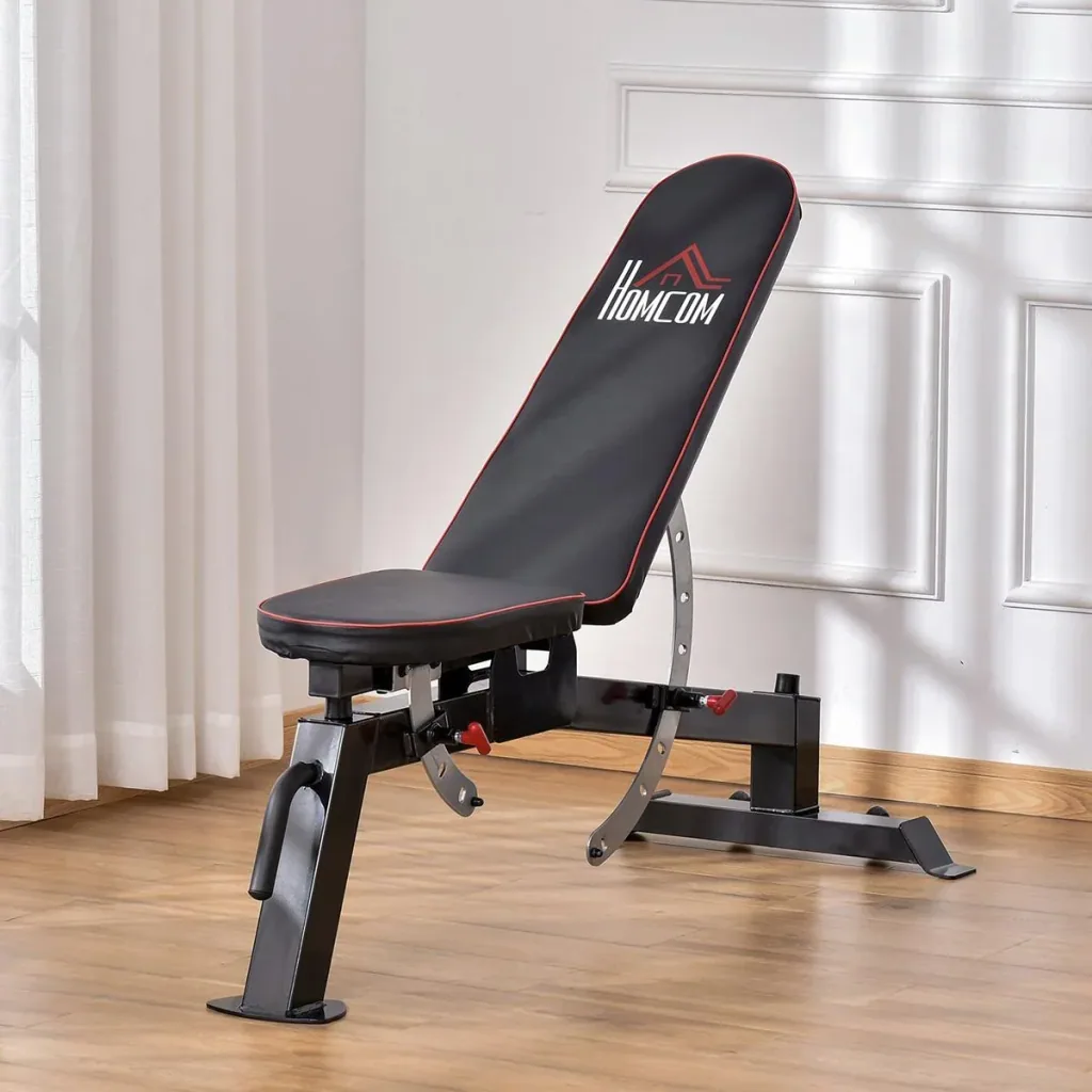 Hantelbank Kraftstation mit 3 Stufen verstellbarem Sitzpolster Trainingsbank Gewicht bis 200 kg Stahl Kunstleder Schwarz