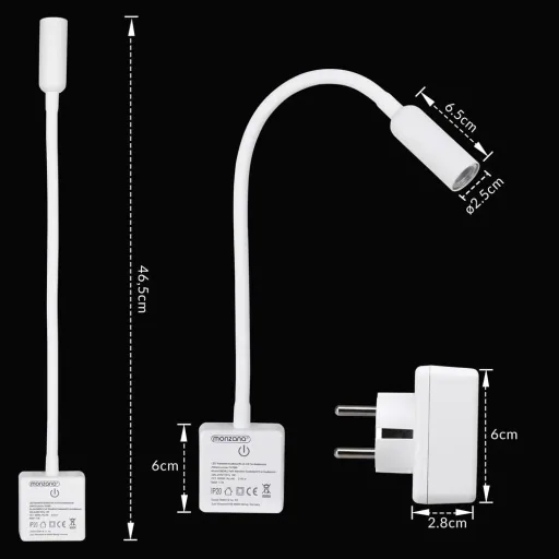 LED-Wandleuchte Svetloba Weiß mit Fernbedienung