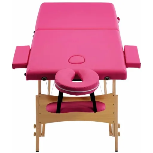 Massagetisch faltbar 2 Zonen Holz rosa