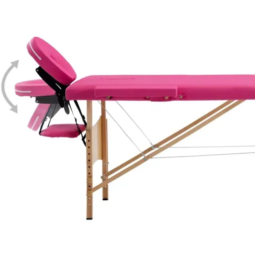Massagetisch faltbar 2 Zonen Holz rosa