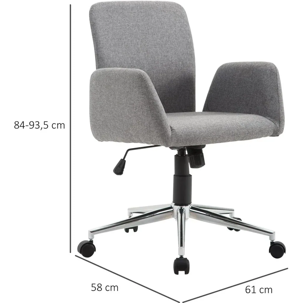Drehstuhl mit Wippmechanik an der Rückenlehne grau